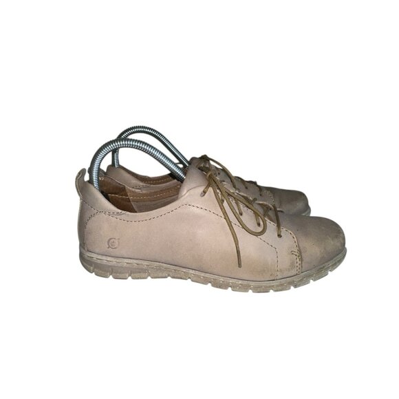 Born Kester Lace Up Oxfords Womens 8 Light Gray Leather Comfort - Picture 6 of 10